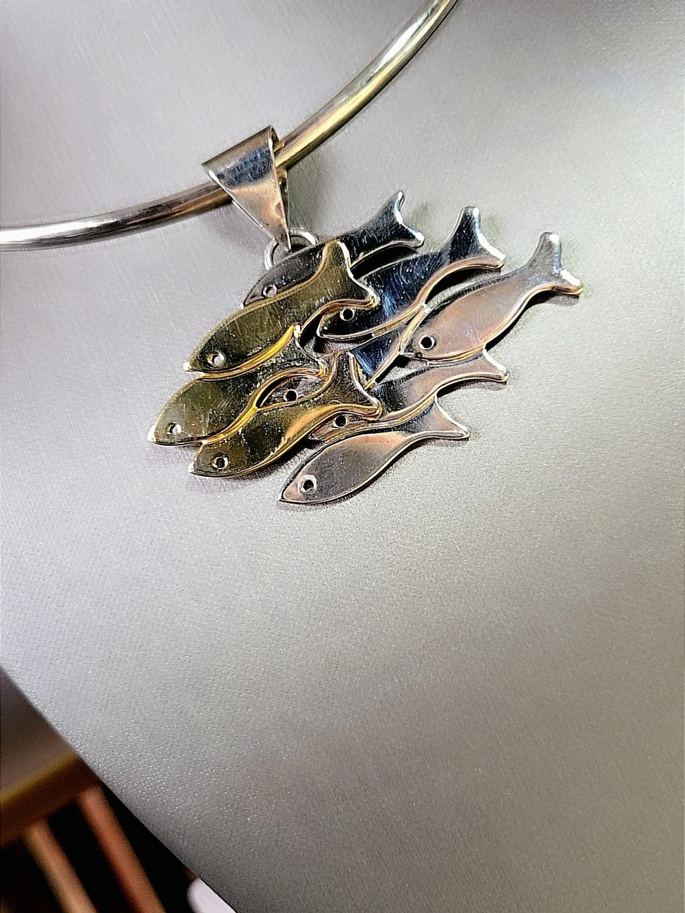 Silver/gold Tone Fish Pendant